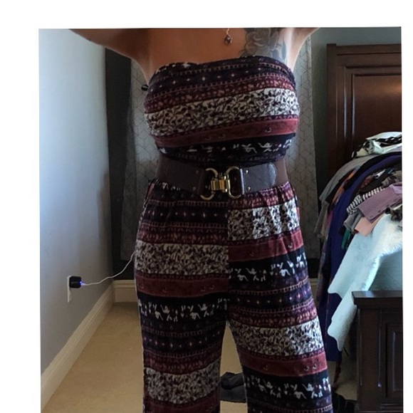 Papaya indian bohemian strapless pantsuit/romper - Picture 5 of 5